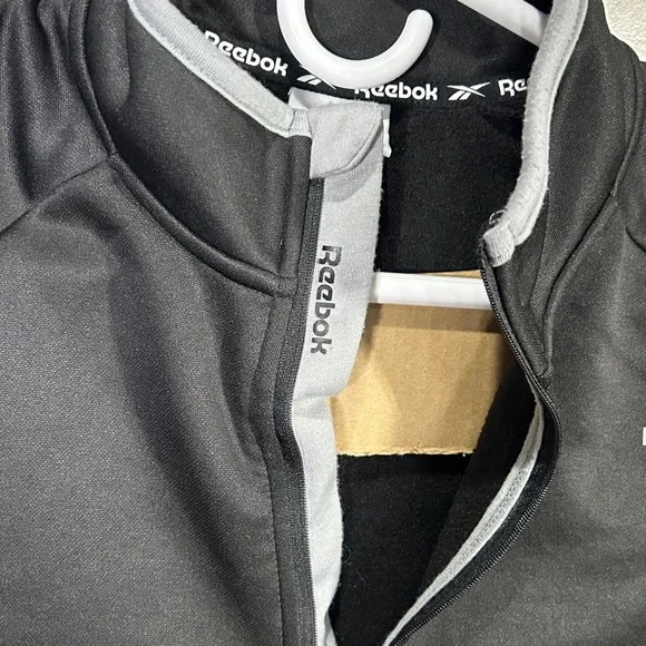Reebok Quarter Zip Pullover Jacket Women's Medium Training Activewear Top Black - Picture 7 of 13